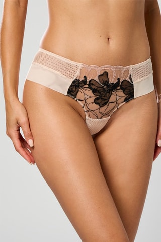Shorty Fleurs Signature - Beige et noir - Chantelle