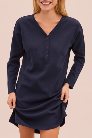 Chemise de nuit Alvéole - Bleu marine