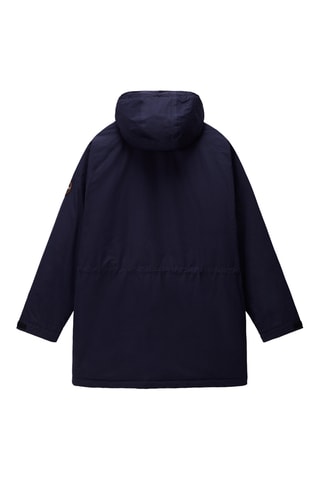 Parka en laine à capuche - A-Diries - Bleu marine