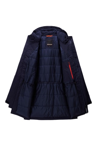 Parka en laine à capuche - A-Diries - Bleu marine