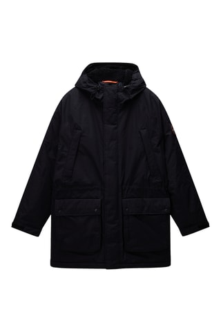 Parka en laine à capuche - A-Diries - Noir