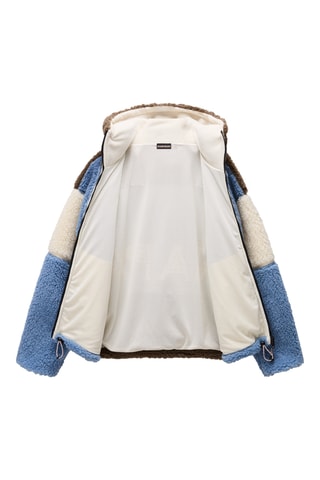 Veste polaire à capuche - T-Tires Fzh - Bleu cobalt et marron