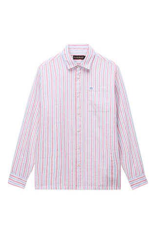Chemise relaxed en lin - G-Brolio Ls 1 - Rose et ciel