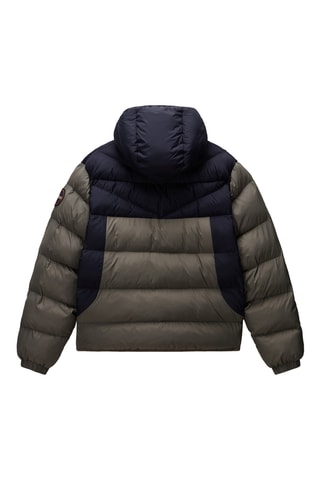 Doudoune à capuche - A-Molveno Hood - Vert olive et bleu marine