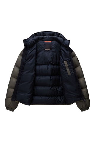 Doudoune à capuche - A-Molveno Hood - Vert olive et bleu marine