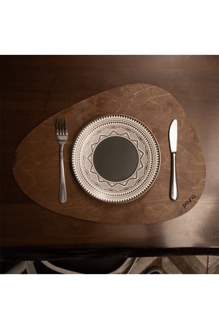 4 Houten Placemats 33 x 45 cm - Bruin