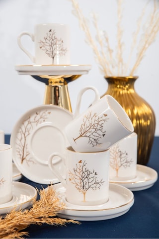 Porseleinen Koffieservies - 6 Personen