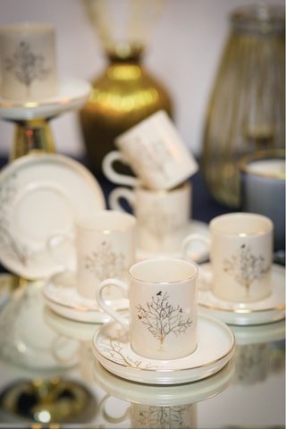 Porseleinen Koffieservies - 6 Personen
