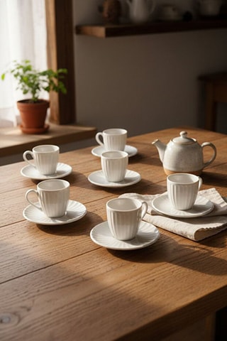 Porseleinen Koffieservies - 6 Personen