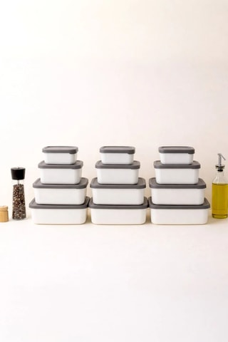 12 Vershoudbakjes met Deksels - 0,430 ml - 2600 ml
