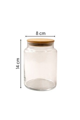 6 Glazen Bewaarpotten en Bamboe Deksels - 900 ml