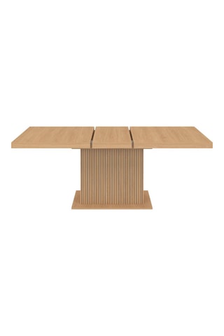 Table à manger extensible Faustine bois et pied lattes avec rangement intégré - 160-200cm