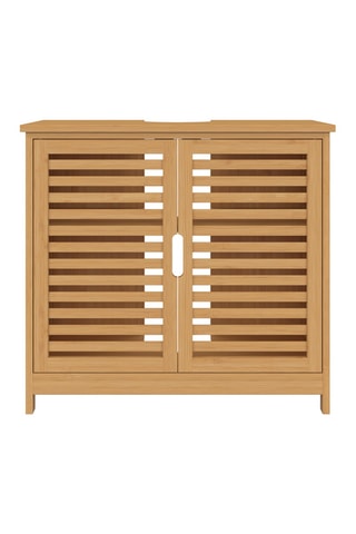 Meuble de salle de bain en bambou 2 portes Maya - 60 x 65 x 30 cm