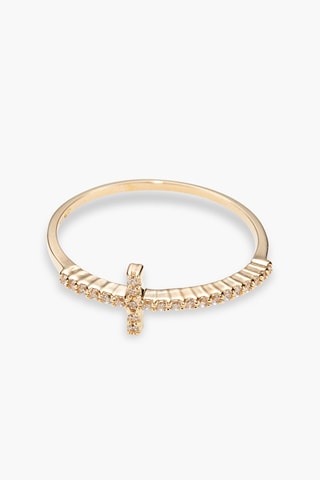 Bague Croix vérité - 
Or jaune