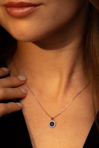 Pendentif Bleu merveilleux - Or blanc