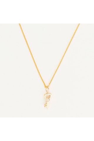 Pendentif Clef du Cadenas Cœur -  Or jaune