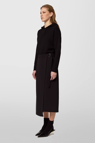 Jupe portefeuille midi - Noir