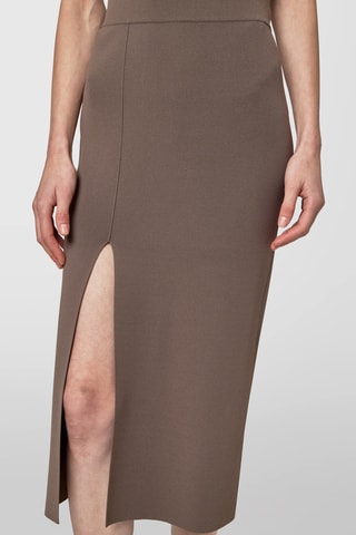 Jupe fourreau midi - Taupe