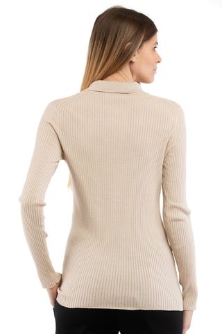 Polo en soie et coton biologique - Beige