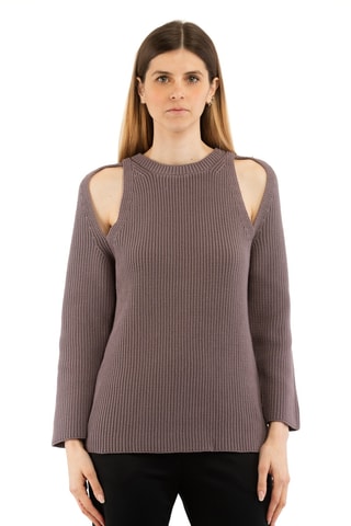 Sweat à épaules ajourées - Violet