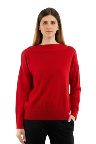 Pull en laine mérinos - Rouge