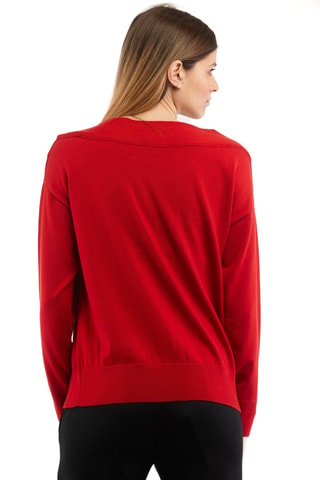 Pull en laine mérinos - Rouge