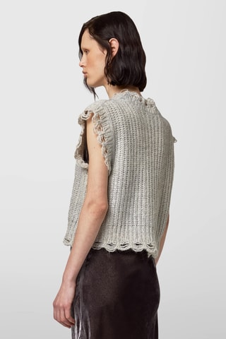 T-shirt en laine et alpaga sans manches - Gris