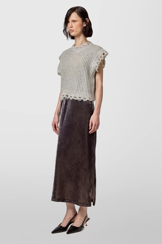 T-shirt en laine et alpaga sans manches - Gris