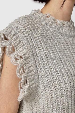 T-shirt en laine et alpaga sans manches - Gris