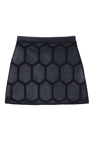 Minijupe en cuir - Noir