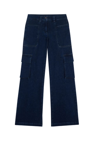 Jean cargo en coton biologique - Bleu foncé