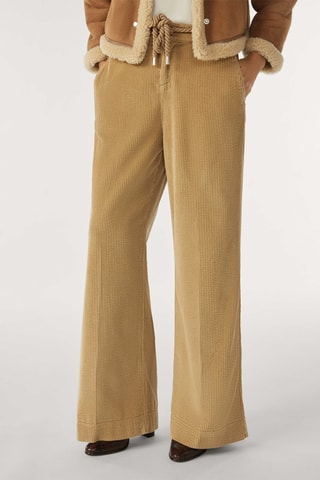 Pantalon loose taille haute - Beige