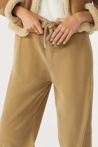 Pantalon loose taille haute - Beige