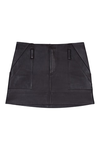 Minijupe en cuir - Marron foncé