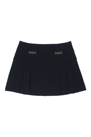 Minijupe taille haute en laine vierge - Noir