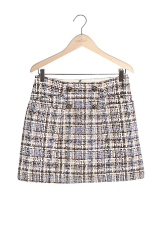 Minijupe jupe droite en laine - Multicolore
