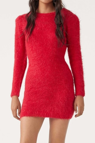 Robe pull en alpaga - Rouge