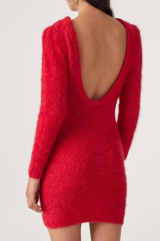 Robe pull en alpaga - Rouge