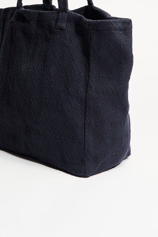 Cabas en lin  - Bleu marine