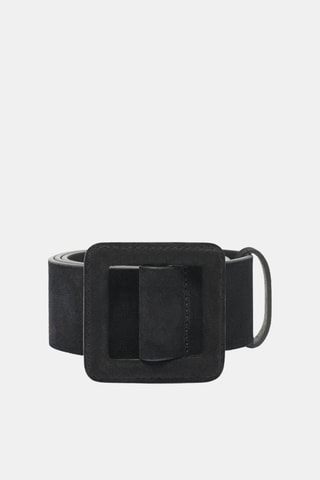 Ceinture en croûte de cuir - Noir