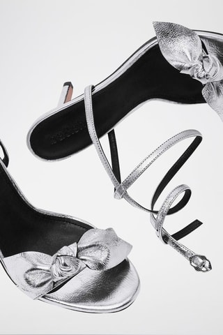 Sandales à talons en cuir Mcarmine Argenté