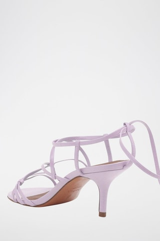 Sandales à talons en cuir de chèvre nappa Celly - Lilas