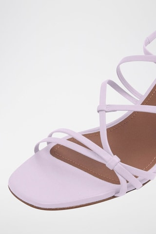 Sandales à talons en cuir de chèvre nappa Celly - Lilas