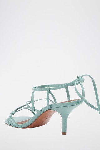 Sandales à talons en cuir de chèvre nappa Celly - Vert d’eau