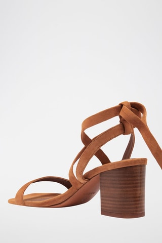 Sandales à talons en croûte de cuir Cequoia - Camel