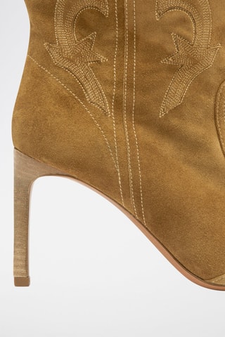 Bottines en croûte de cuir de veau Caitlin - Bronze