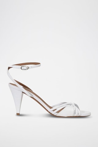 Sandales à talons en cuir Calas Blanc