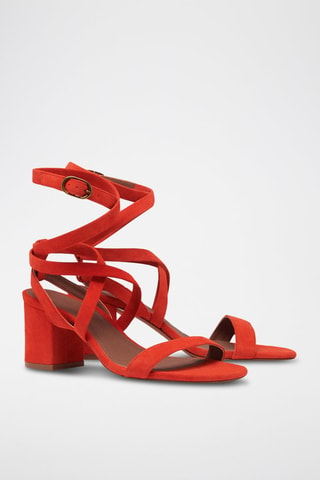 Sandales à talons en croûte de cuir Cequoia - Orange