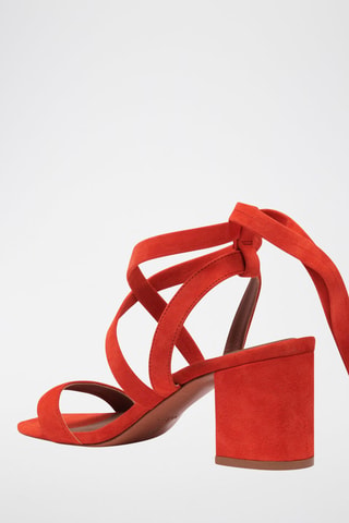 Sandales à talons en croûte de cuir Cequoia - Orange