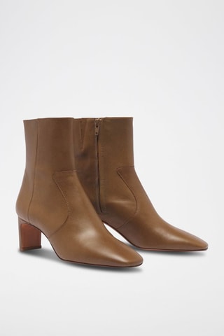 Bottines en cuir de veau Calda Tabac